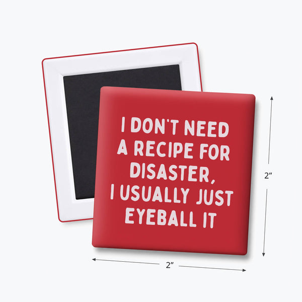 Funny Quote Magnet, Kitchen Decor - Recipe for Disaster