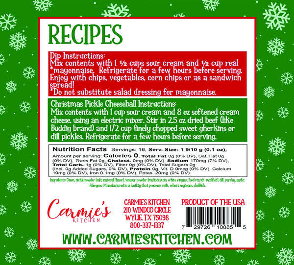 Christmas Pickle Dip Mix - Holiday Collection