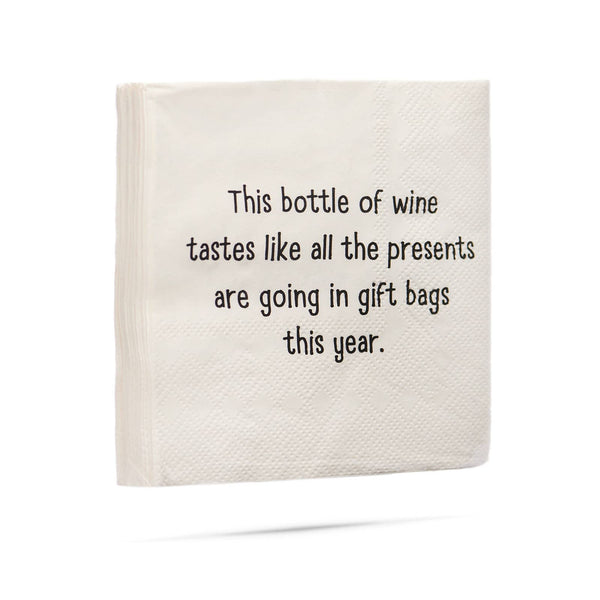 Cocktail Napkins - "Wine Tastes Like…Gift Bags" - Wh - 20 Pk
