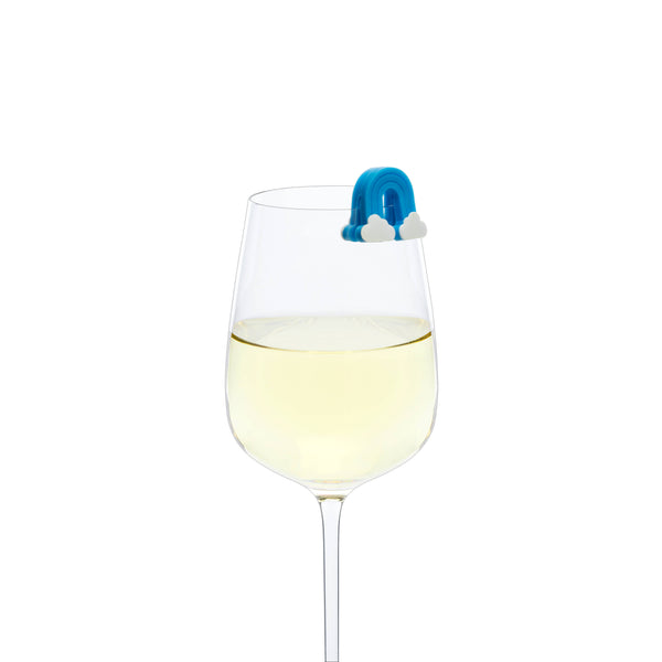 TrueZoo Rainbow Wine Charms w/Unicorn Pouch-Clip Strip of 10