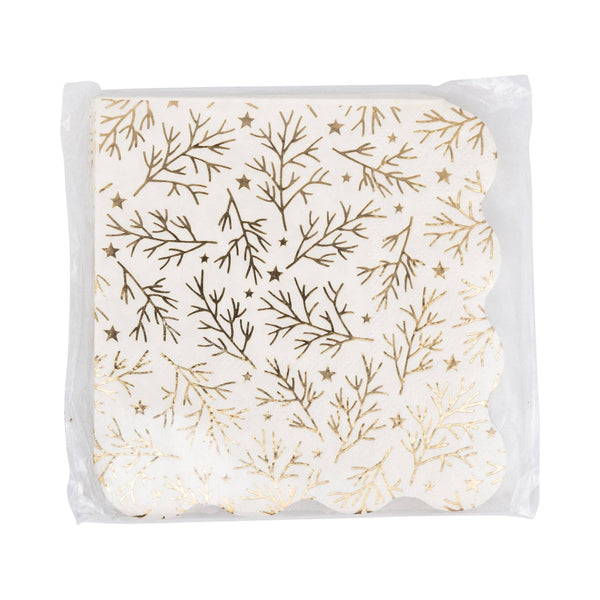 PLNP1767 - Foiled Sprigs and Foliage Cocktail Napkin