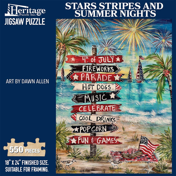 Stars Stripes and Summer Nights 550 piece puzzle