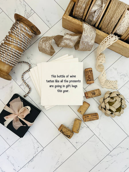 Cocktail Napkins - "Wine Tastes Like…Gift Bags" - Wh - 20 Pk