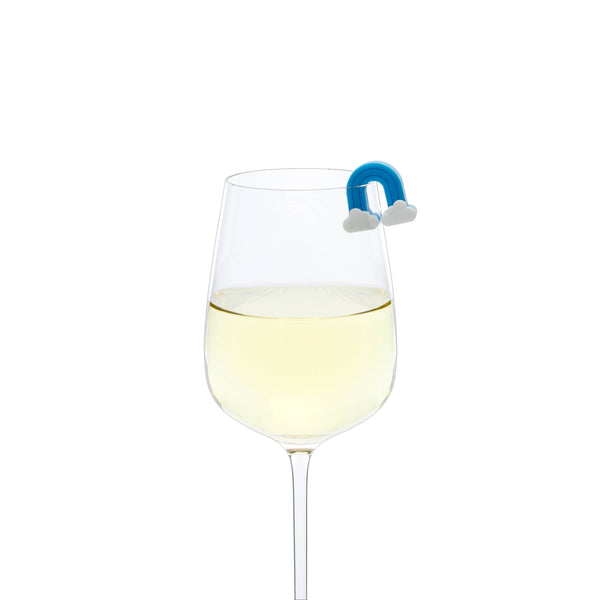 TrueZoo Rainbow Wine Charms w/Unicorn Pouch-Clip Strip of 10