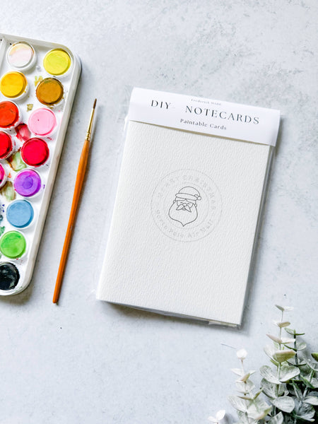 Whimsical Christmas Paintable Notecards