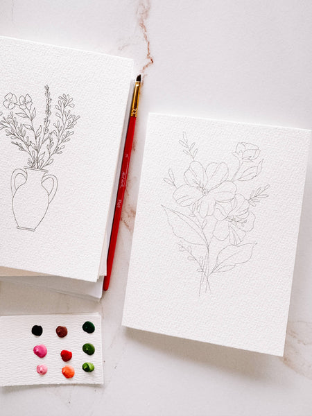 Bouquets Paintable Notecards