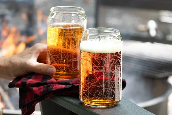 CUSTOM ETCHED - U.S. City / Town Map - Can Glass - 16 oz