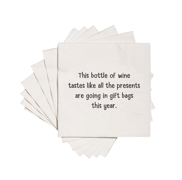Cocktail Napkins - "Wine Tastes Like…Gift Bags" - Wh - 20 Pk