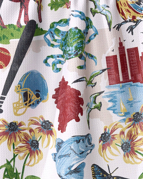 Greetings From Maryland Tea Towel