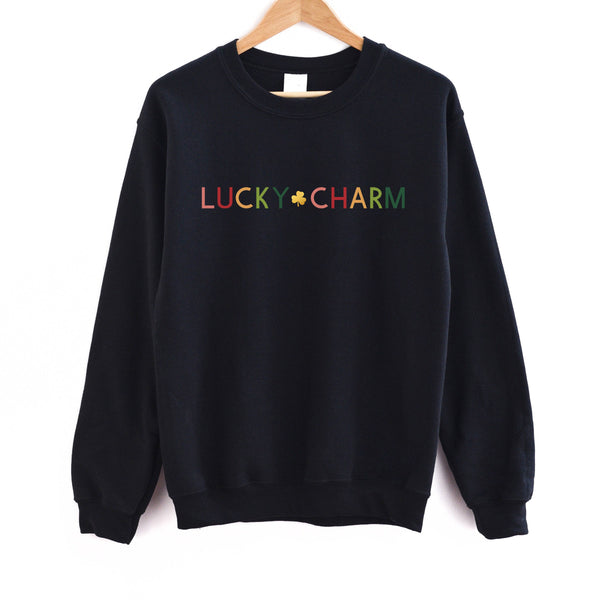 Lucky Charm Sweatshrirt: Black / Unisex/XL