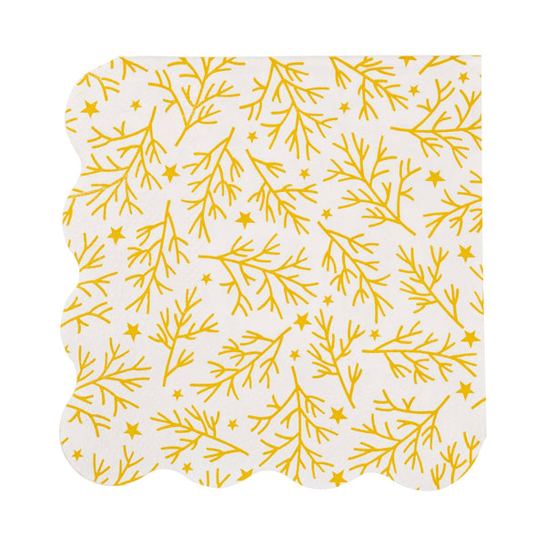 PLNP1767 - Foiled Sprigs and Foliage Cocktail Napkin