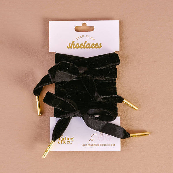 Step It Up Shoelaces-Velvet Black