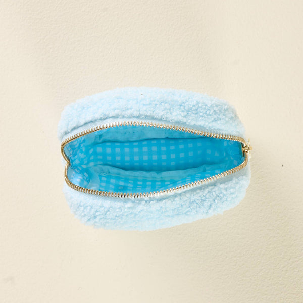 Teddy Pouch-Square Pearl Blue