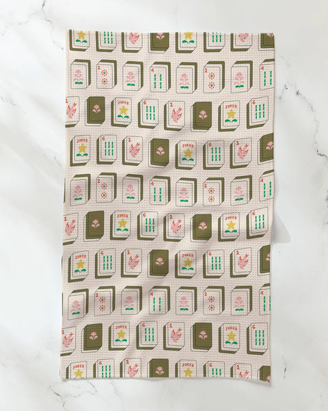 Flower Tiles Tea Towel