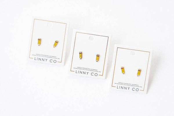 Screwback Stud Earrings - Pencil