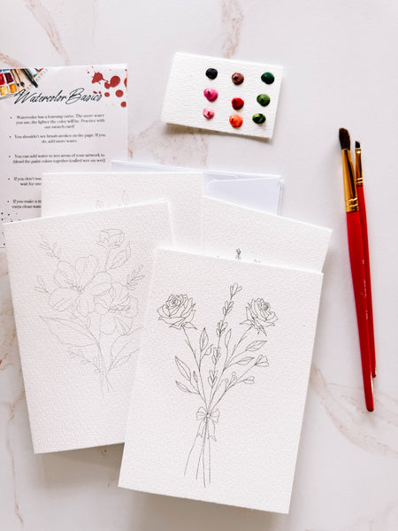 Bouquets Paintable Notecards
