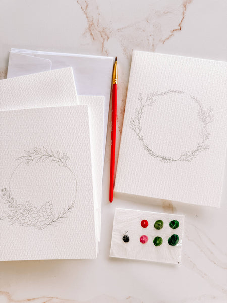 Greenery Paintable Notecards