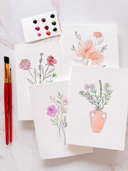 Bouquets Paintable Notecards