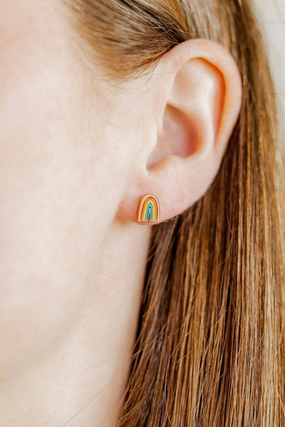 Screwback Stud Earrings - Noah Rainbow