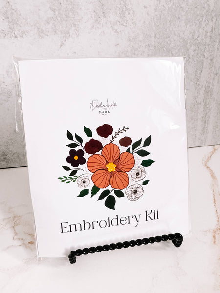 Floral embroidery kit
