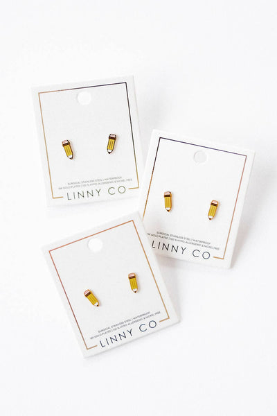 Screwback Stud Earrings - Pencil