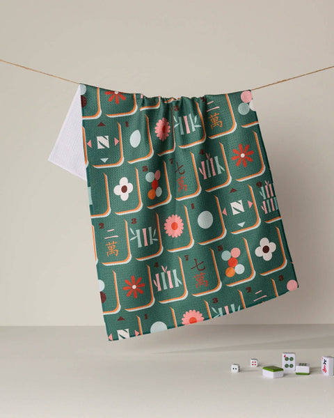 Moss Tile Toss Tea Towel