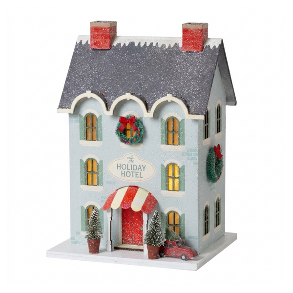 VIL1352 - Holiday Hotel Light Up Christmas Village House